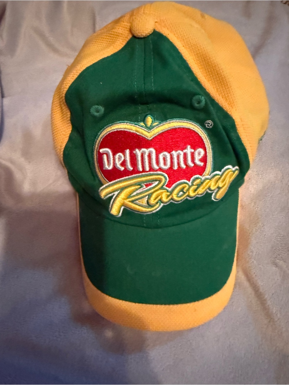 Del Monte Racing green and yellow embroidered adjustable size hat